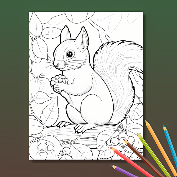 Wald Ausmalbuch: Waldbewohner