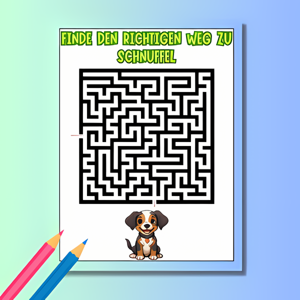 Kinder Beschäftigungsbuch: Hunde Activity Buch - Ein Hunde Rätselbuch für Kinder mit 80 Rätseln wie : Kreuzworträtsel + Wörtersuche + Finde den Fehler + Labyrinths + Punkt zu Punkt + Ausmalmotive + Wörter erraten | Für Kindergarten- & Grundschul-Kinder