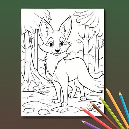 Wald Ausmalbuch: Waldbewohner