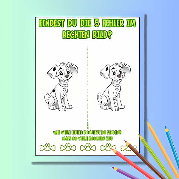Kinder Beschäftigungsbuch: Hunde Activity Buch - Ein Hunde Rätselbuch für Kinder mit 80 Rätseln wie : Kreuzworträtsel + Wörtersuche + Finde den Fehler + Labyrinths + Punkt zu Punkt + Ausmalmotive + Wörter erraten | Für Kindergarten- & Grundschul-Kinder
