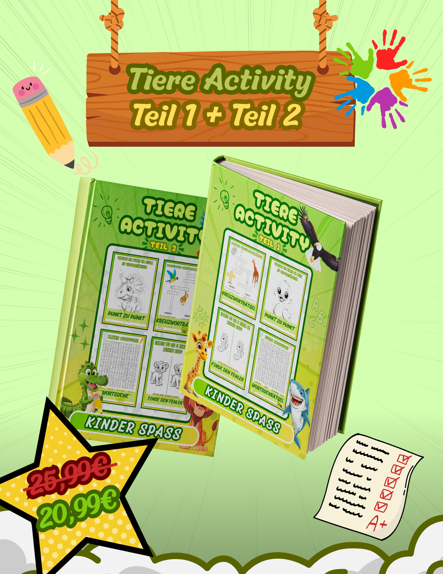 Tierwelt Beschäftigungsbuch Bundle - Teil 1 & 2