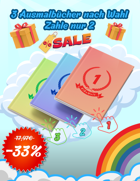 Wunsch-Bundle: 3 Ausmalbücher nach Wahl – nur 2 bezahlen!
