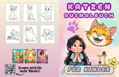 Katzen Ausmalbuch: Katzen Liebe