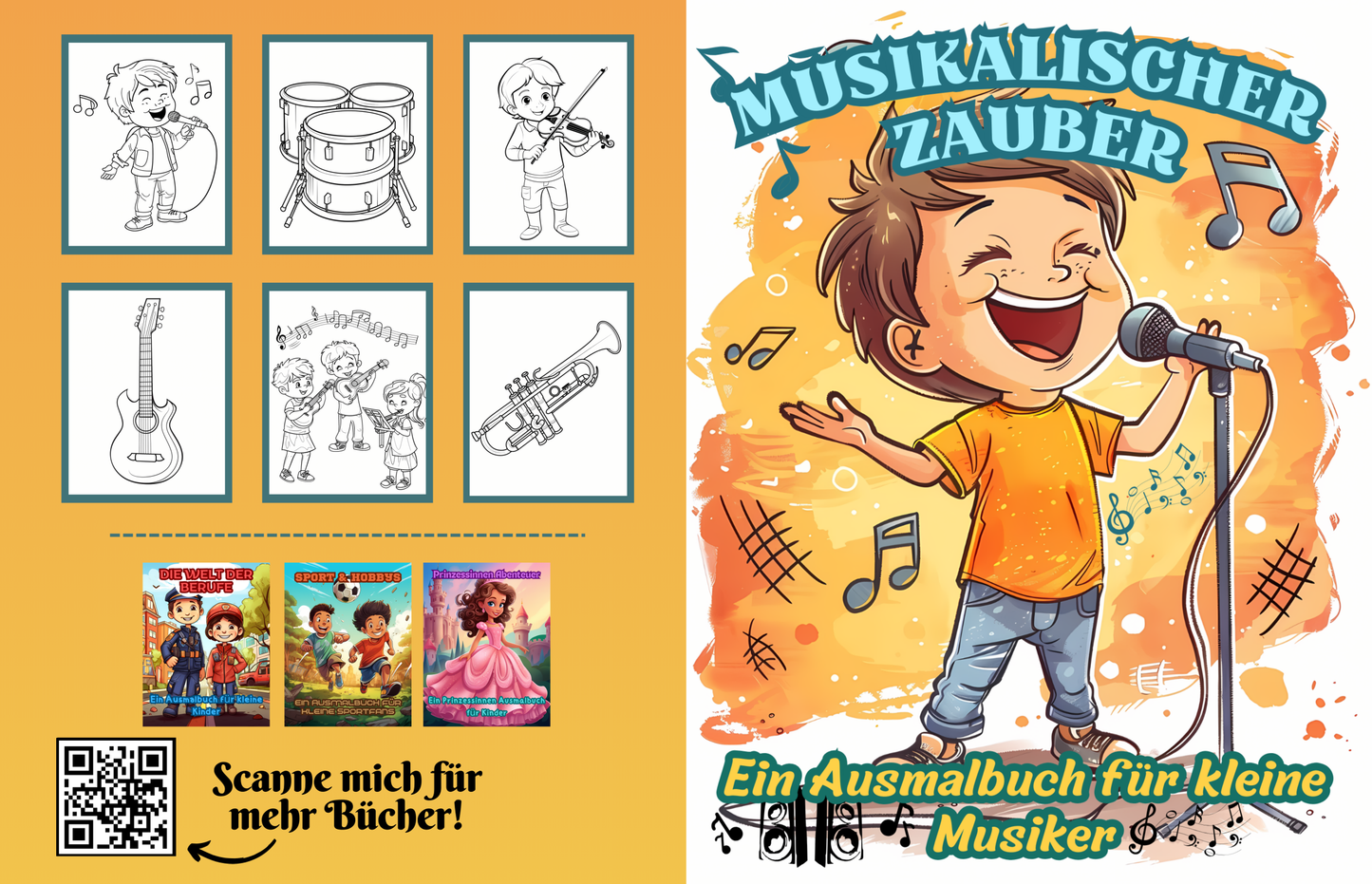 Musik Ausmalbuch: Musikalischer Zauber