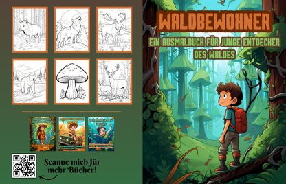 Wald Ausmalbuch: Waldbewohner